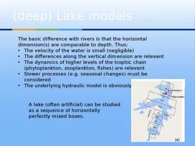 (deep ) Lake  models The basic difference with rivers is that the horizontal dimension(s)