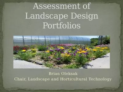 Brian Oleksak Chair, Landscape and Horticultural Technology