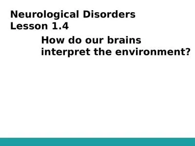 Neurological Disorders Lesson 1.4