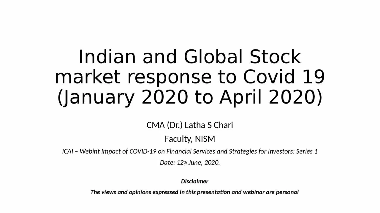 PPT-Indian and Global Stock market response to