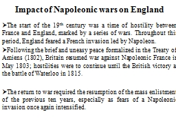 PPT-Impact of Napoleonic wars on England