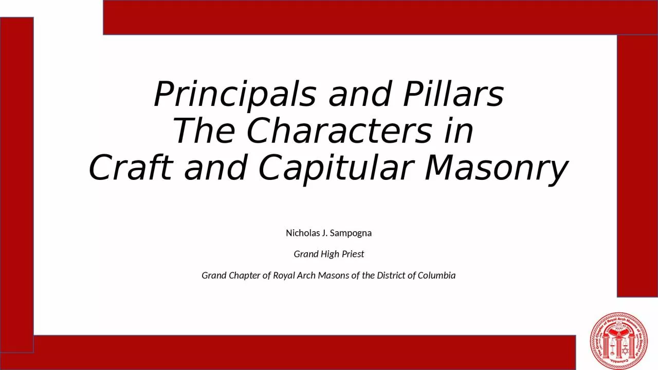 PPT-Principals and Pillars The Characters in