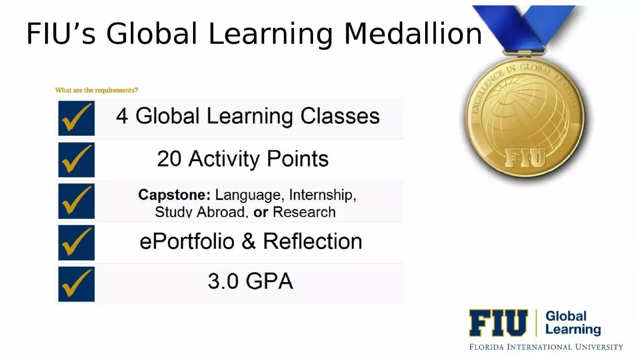 PPT-FIU’s Global Learning Medallion