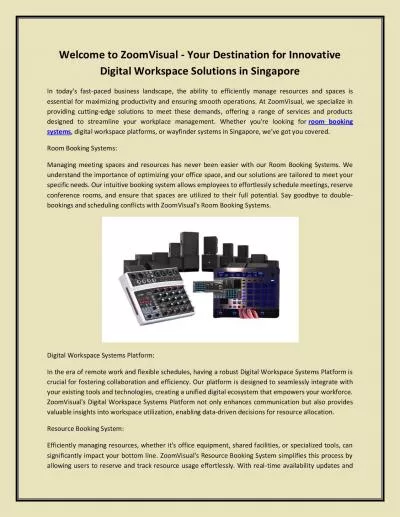 Welcome to ZoomVisual - Your Destination for Innovative Digital Workspace Solutions in Singapore