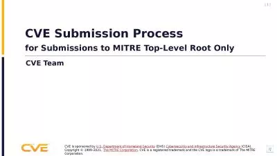 CVE Submission Process for Submissions to MITRE Top-Level Root Only