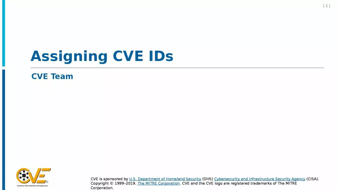 PPT-Assigning CVE IDs CVE Team