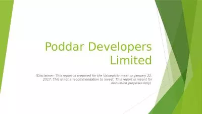 Poddar  Developers Limited