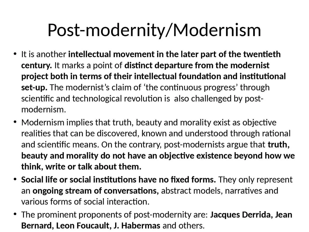 PPT-Post-modernity/Modernism