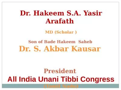 Dr.  H akeem S.A.  Yasir