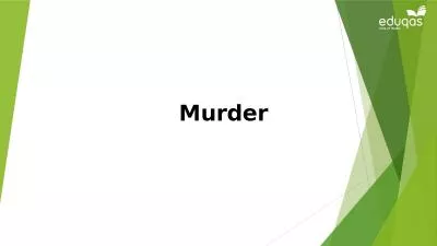 Murder Definition Common law offence