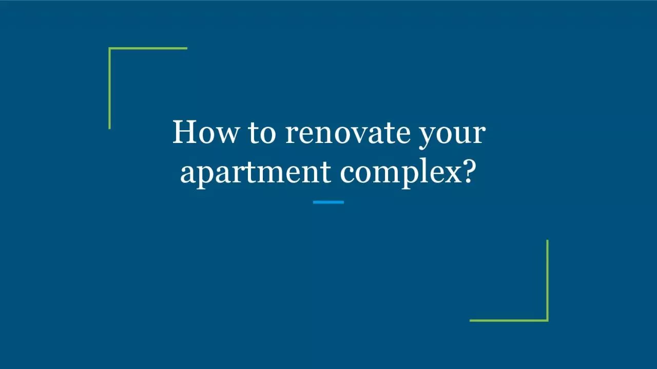 PDF-How to renovate your apartment complex?