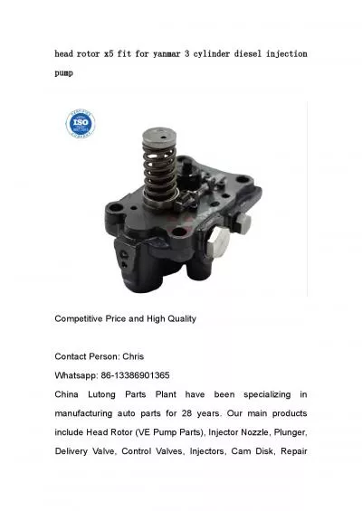 head rotor x5 fit for yanmar 3 cylinder diesel injection pump