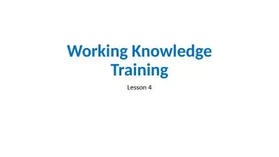 Working Knowledge Training