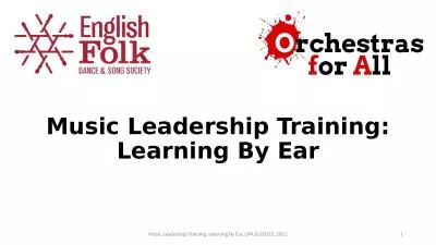 Music Leadership Training: Learning By Ear