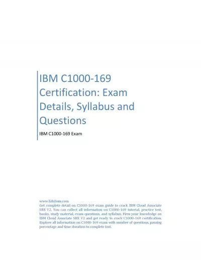 IBM C1000-169 Certification: Exam Details, Syllabus and Questions