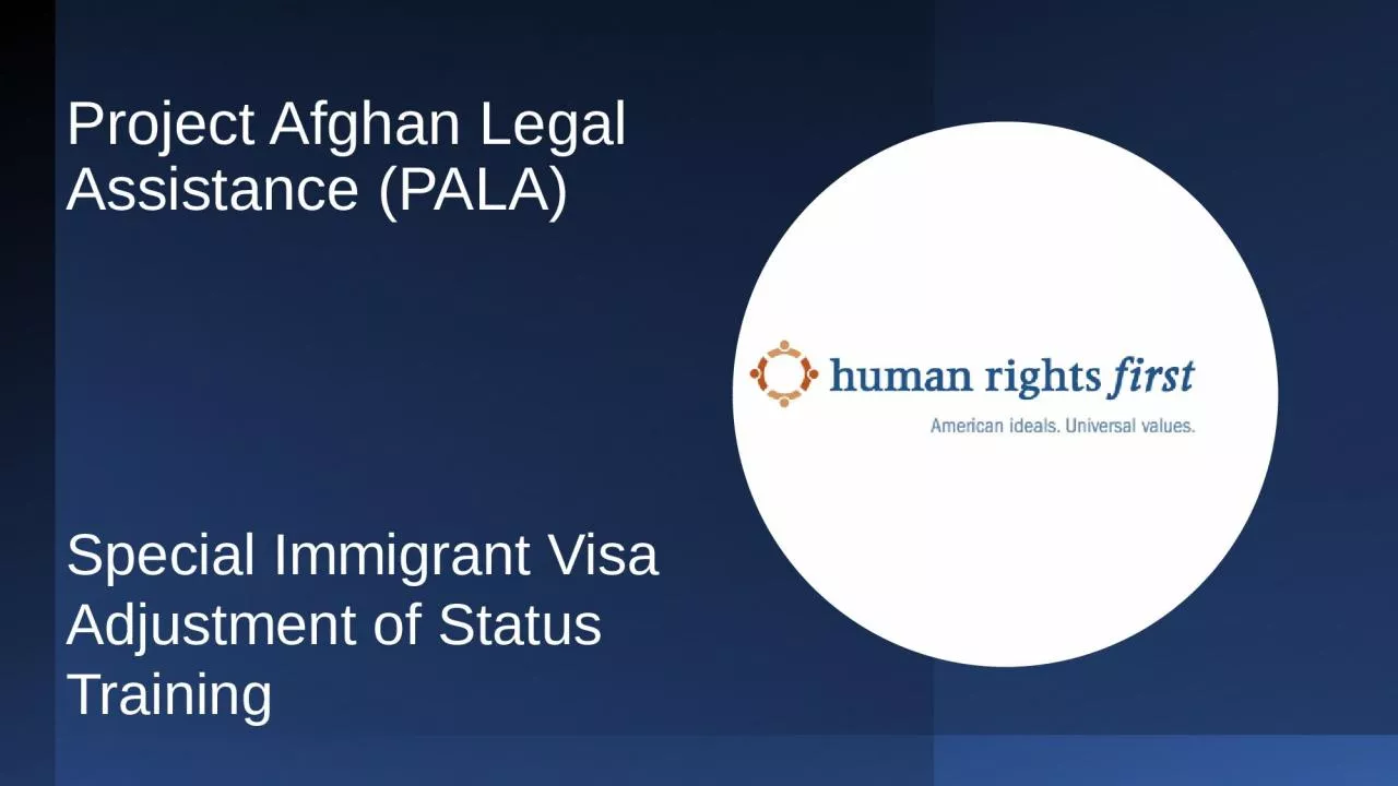 PPT-Project Afghan Legal Assistance (PALA)