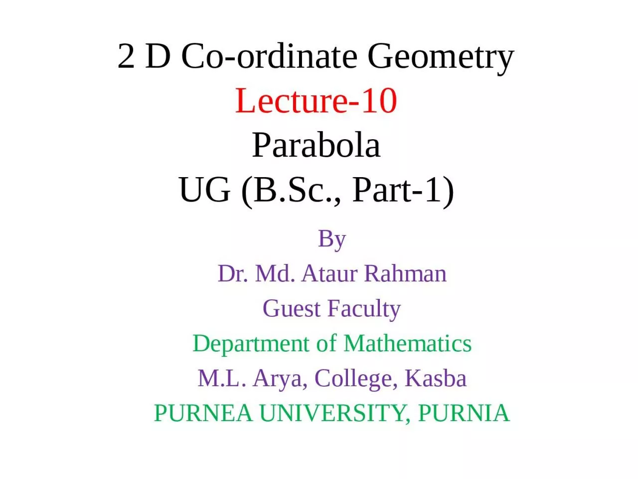 PPT-2 D Co-ordinate Geometry