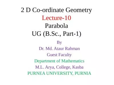 2 D Co-ordinate Geometry