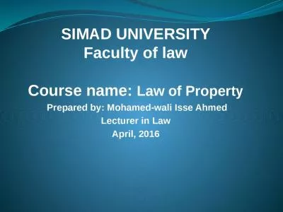 SIMAD UNIVERSITY  Faculty of law