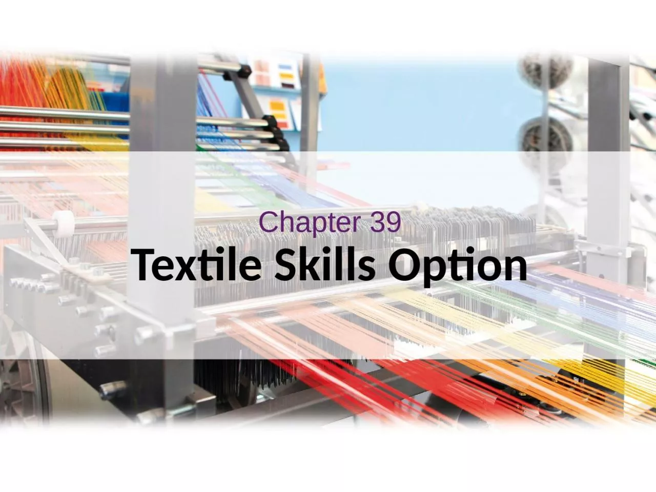 PPT-Chapter 39 Textile Skills Option