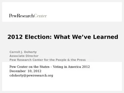 2012 Election: What We’ve Learned