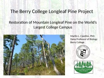 The Berry College Longleaf Pine Project