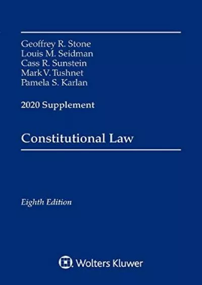 $PDF$/READ/DOWNLOAD Constitutional Law: 2020 Supplement (Supplements)