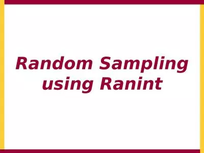 Random Sampling using  Ranint