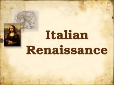 Italian Renaissance Setting the Stage