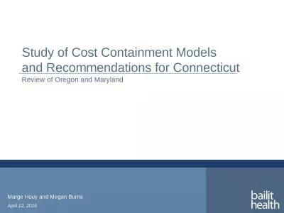 Study of Cost Containment Models