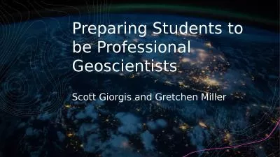 Preparing Students to be Professional Geoscientists