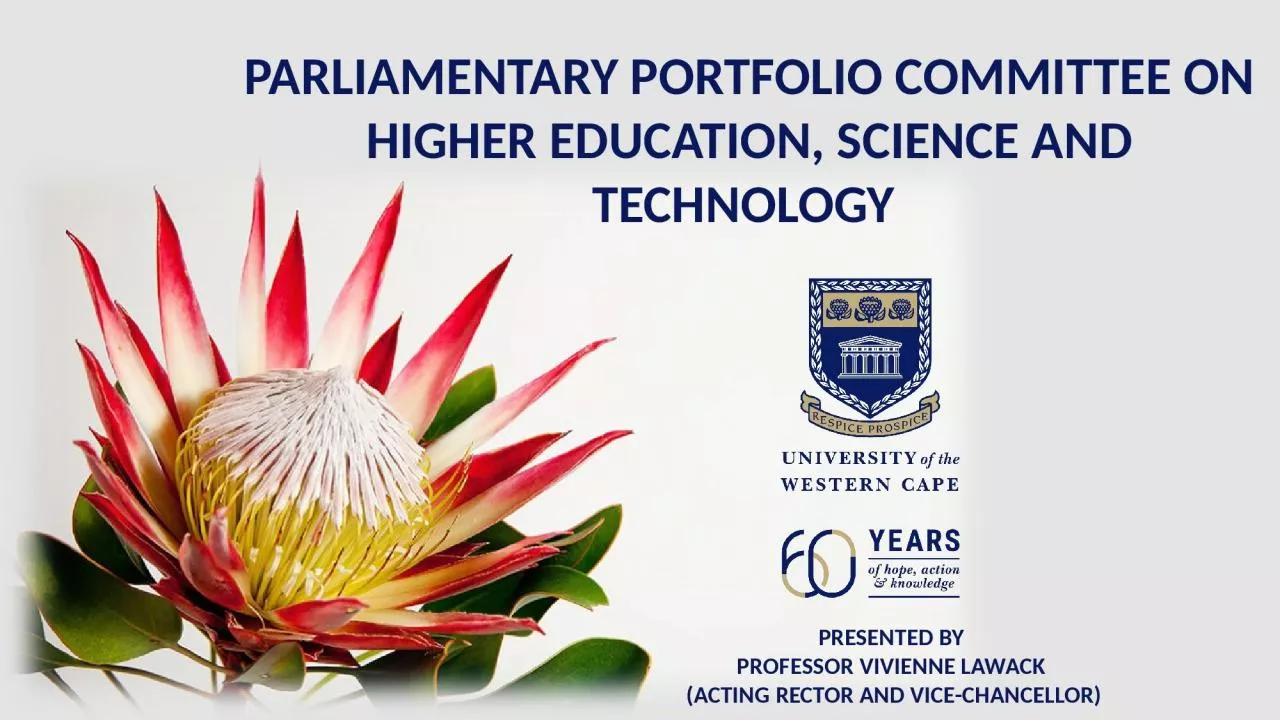 PPT-PARLIAMENTARY PORTFOLIO COMMITTEE ON HIGHER EDUCATION, SCIENCE AND TECHNOLOGY