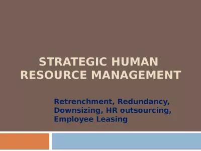 Strategic Human  Resource Management
