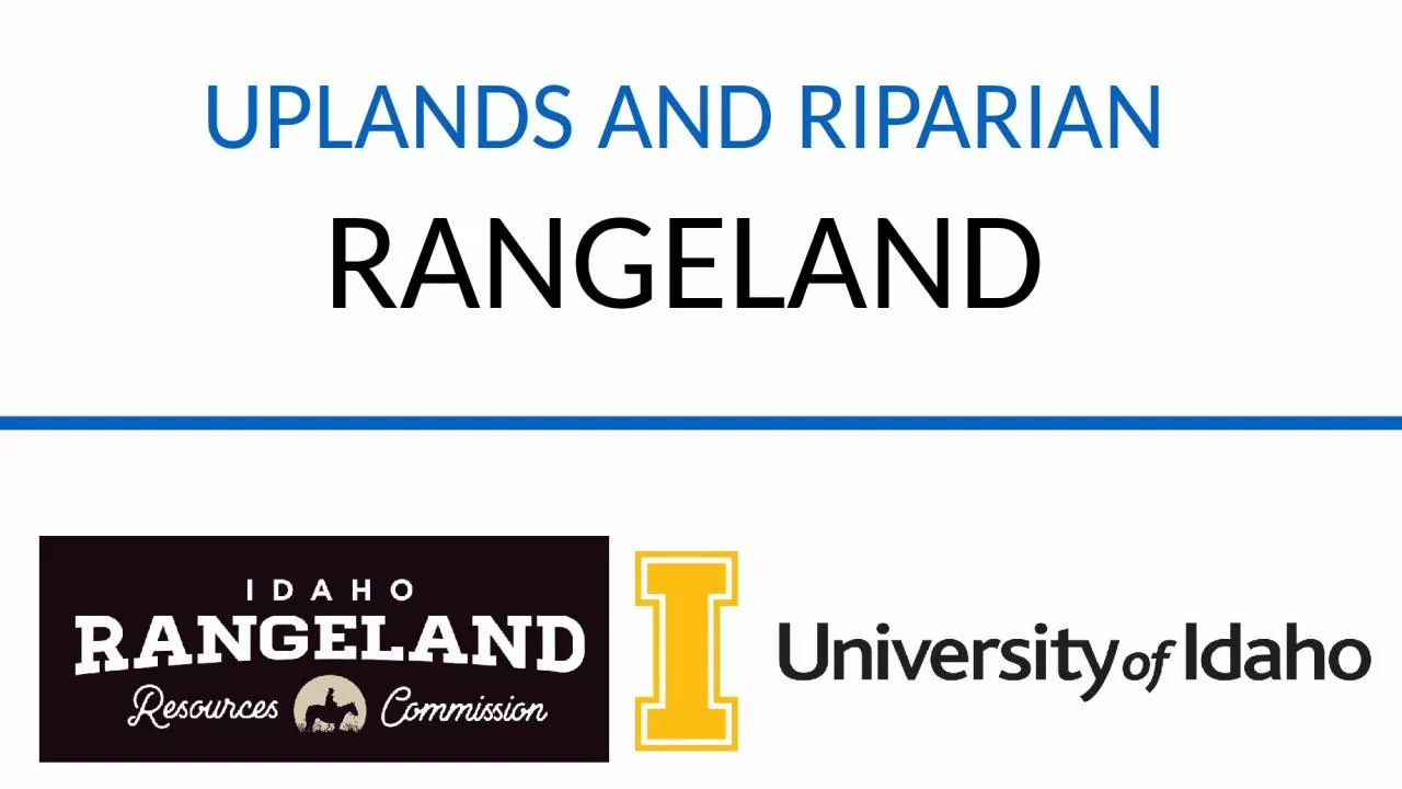 PPT-UPLANDS AND RIPARIAN RANGELAND