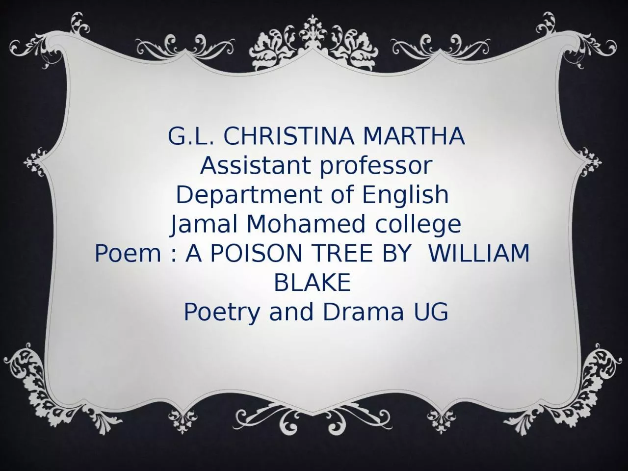 PPT-G.L. CHRISTINA MARTHA Assistant professor