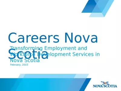 Careers Nova Scotia Transforming Employment and Workforce Development Services in Nova Scotia