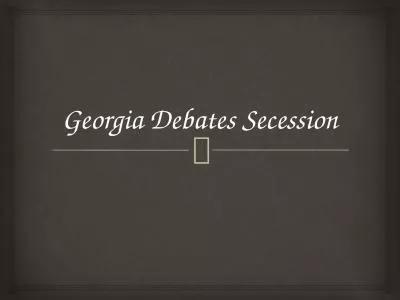 Georgia Debates Secession