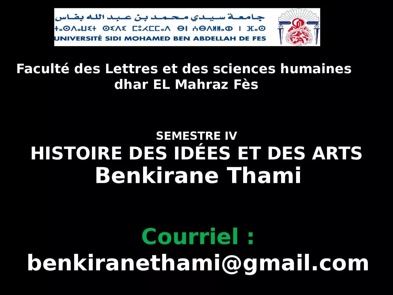 PPT-SEMESTRE IV Histoire des idées et des arts