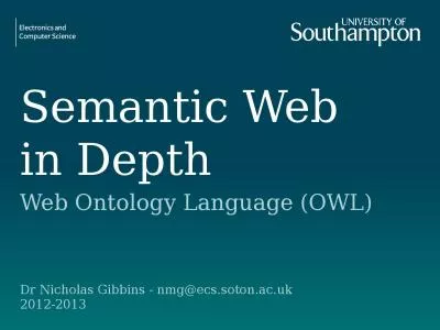 Semantic Web  in Depth Web Ontology