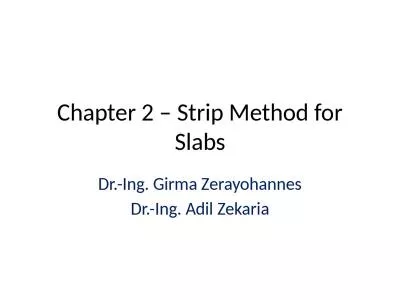 Chapter 2 – Strip Method for Slabs