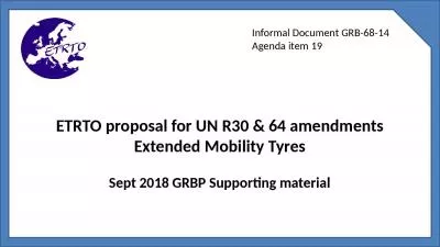 ETRTO proposal for UN R30 & 64 amendments