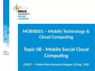 MOBI8001 – Mobile Technology & Cloud Computing