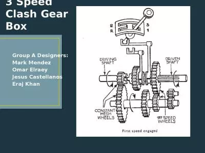 3 Speed Clash Gear Box Group A Designers: