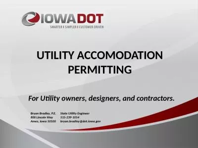 UTILITY ACCOMODATION  PERMITTING