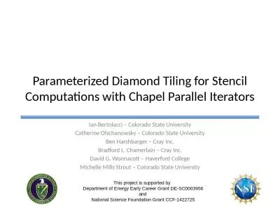 Parameterized Diamond Tiling for Stencil Computations with Chapel Parallel Iterators