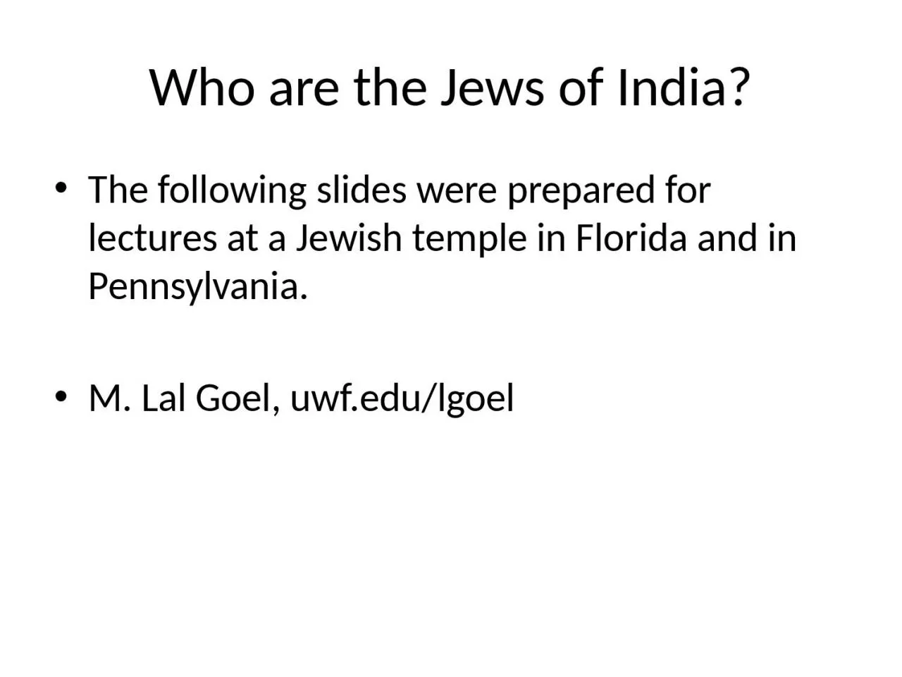 PPT-Who are the Jews of India?