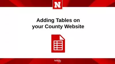 Adding Tables on your County Website