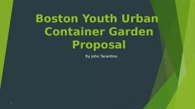 Boston Youth Urban  Container Garden Proposal