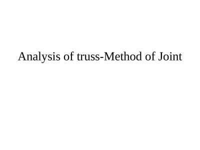 Analysis of truss-Method of Joint