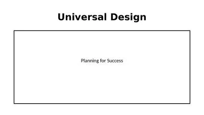 Universal Design Planning for Success